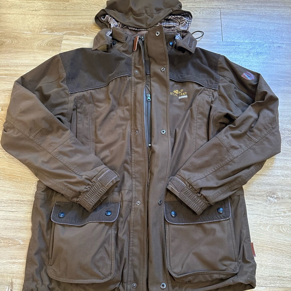 Jahti Jakt Air Tex Men’s Oversized Small S Brown Hunting field jacket outdoor